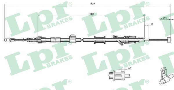 LPR C0916B Cable Pull, parking brake