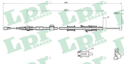 Cable Pull, parking brake LPR C0916B