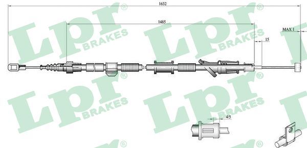 LPR C0917B Cable Pull, parking brake