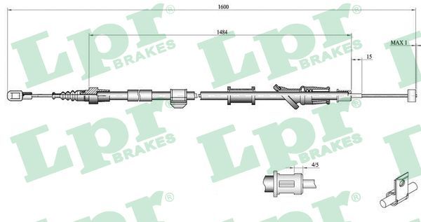 LPR C0920B Cable Pull, parking brake