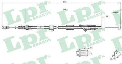 Cable Pull, parking brake LPR C0920B