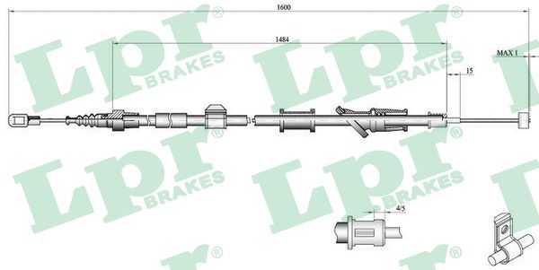 LPR C0921B Cable Pull, parking brake