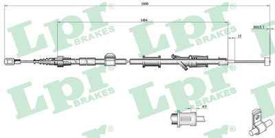 Cable Pull, parking brake LPR C0921B