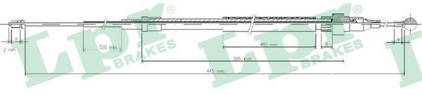 LPR C0938B Cable Pull, parking brake