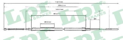 Cable Pull, parking brake LPR C0955B