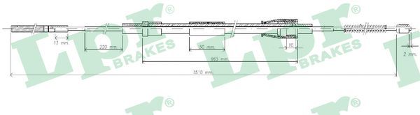 LPR C0962B Cable Pull, parking brake