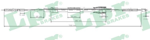 LPR C0965B Cable Pull, parking brake