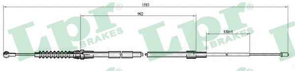 LPR C0968B Cable Pull, parking brake