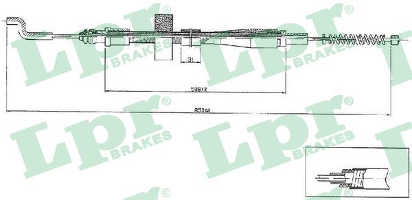 LPR C0971B Cable Pull, parking brake