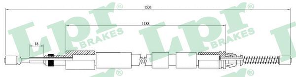 LPR C0974B Cable Pull, parking brake