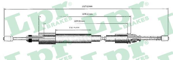 LPR C0975B Cable Pull, parking brake