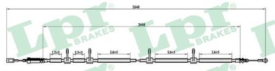 Cable Pull, parking brake LPR C0990B