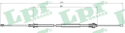 Cable Pull, parking brake LPR C0998B