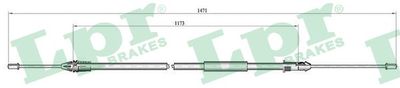 Cable Pull, parking brake LPR C1001B