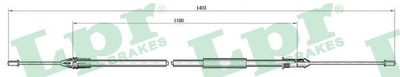 Cable Pull, parking brake LPR C1002B