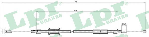 LPR C1008B Cable Pull, parking brake