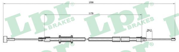 LPR C1009B Cable Pull, parking brake