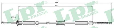 Cable Pull, parking brake LPR C1024B