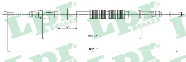 LPR C1028B Cable Pull, parking brake