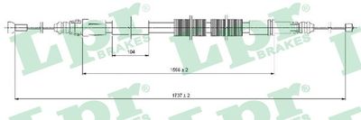 Cable Pull, parking brake LPR C1028B