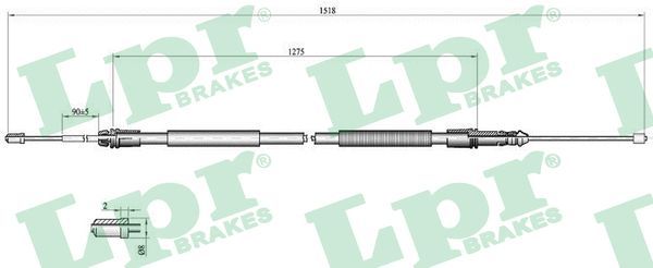 LPR C1041B Cable Pull, parking brake