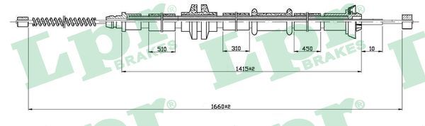 LPR C1042B Cable Pull, parking brake