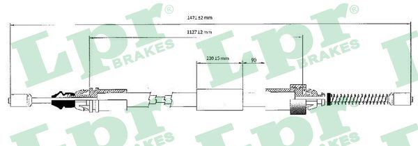 LPR C1044B Cable Pull, parking brake