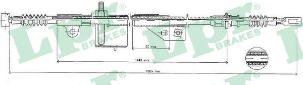 LPR C1052B Cable Pull, parking brake