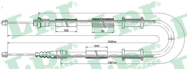 LPR C1245B Cable Pull, parking brake