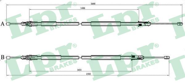 LPR C1399B Cable Pull, parking brake