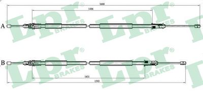 Cable Pull, parking brake LPR C1399B