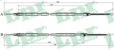 Cable Pull, parking brake LPR C1424B