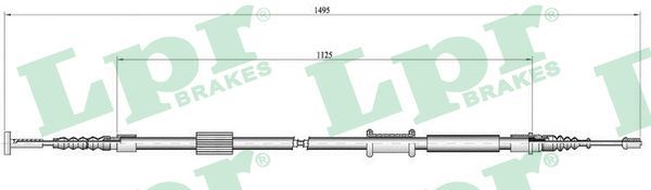 LPR C1448B Cable Pull, parking brake
