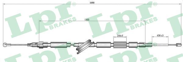 LPR C1519B Cable Pull, parking brake