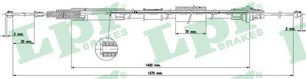 LPR C1578B Cable Pull, parking brake