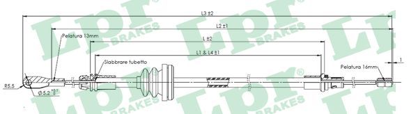 LPR C1622B Cable Pull, parking brake