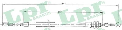 Cable Pull, parking brake LPR C1624B