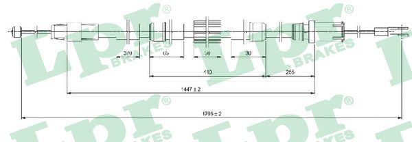 LPR C1654B Cable Pull, parking brake