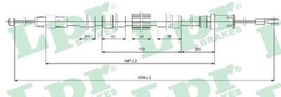 Cable Pull, parking brake LPR C1654B