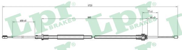 LPR C1666B Cable Pull, parking brake