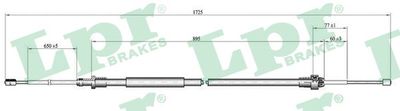 Cable Pull, parking brake LPR C1666B