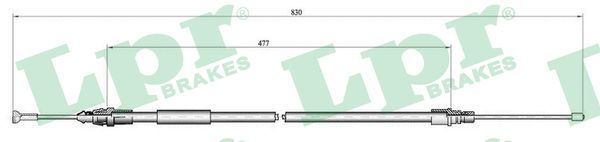 LPR C1681B Cable Pull, parking brake