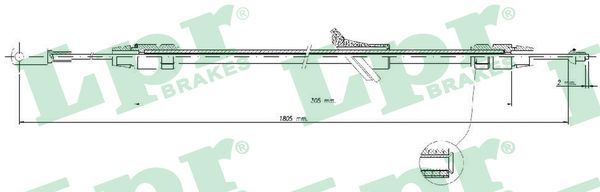 LPR C1695B Cable Pull, parking brake
