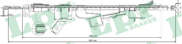 LPR C1696B Cable Pull, parking brake