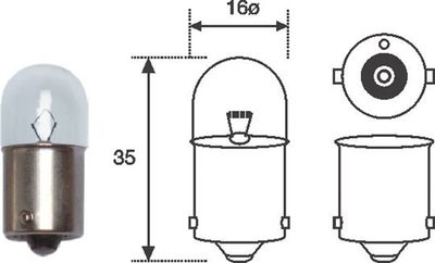 Bulb, tail light MAGNETI MARELLI 004008100000