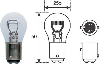 Bulb, stop light MAGNETI MARELLI 008528100000