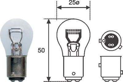 Bulb, stop light MAGNETI MARELLI 008529100000