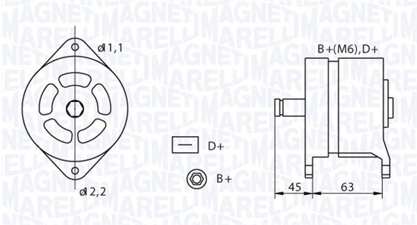 MAGNETI MARELLI 063320070010 Alternator