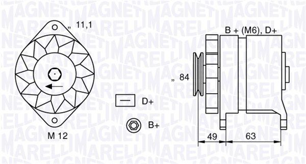 MAGNETI MARELLI 063321044010 Alternator