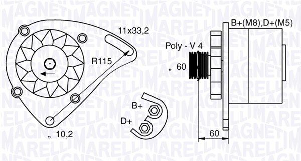 MAGNETI MARELLI 063321600010 Alternator